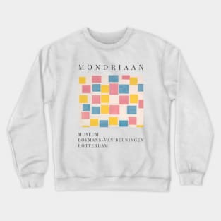 Piet Mondrian Exhibition Art Poster 1986 - Composition with color fields Crewneck Sweatshirt